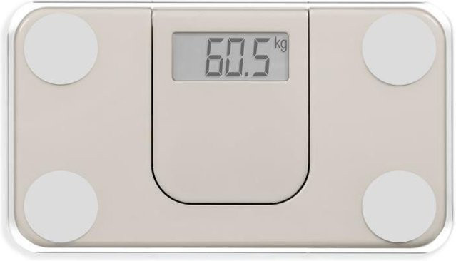 Elektronische Mini-Personenwaage LIVOO DOM532C aus gehärtetem Glas mit LCD-Display in Beige, max. 180 kg - Bild 1