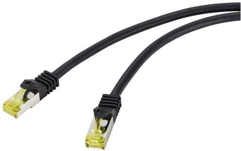 Renkforce RJ45 Patchkabel CAT 6a S/FTP Ethernet LAN Kabel Schwarz 0,50 m - Bild 1