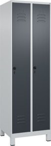 C+P Spind Classic PLUS Garderobenschrank mit 2 Abteilen, Stahl, Grau/Anthrazit, H x B x T: 195 x 60 x 50 cm - Bild 1