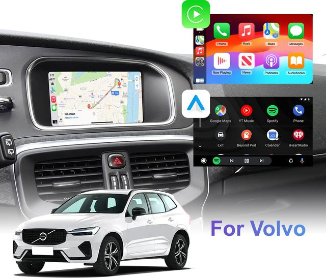 LEXXSON CarPlay und Android Auto Retrofit Kit für Volvo V40 V60 S60 XC60 S80 (2015–2018) mit 7-Zoll-Bildschirm und Decoder-Box - Bild 1