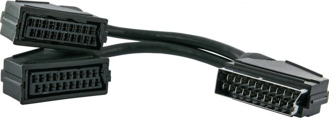 Schwaiger SCART Y-Verteiler 21-polig in Schwarz, Länge: 20 cm - Bild 1