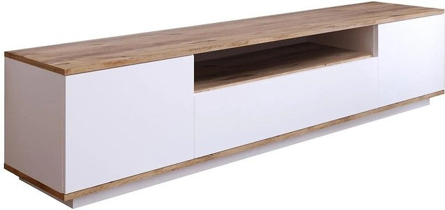 Lotula TV-Board in Naturfarben Hell und Weiß, Breite: 180 cm - Bild 1