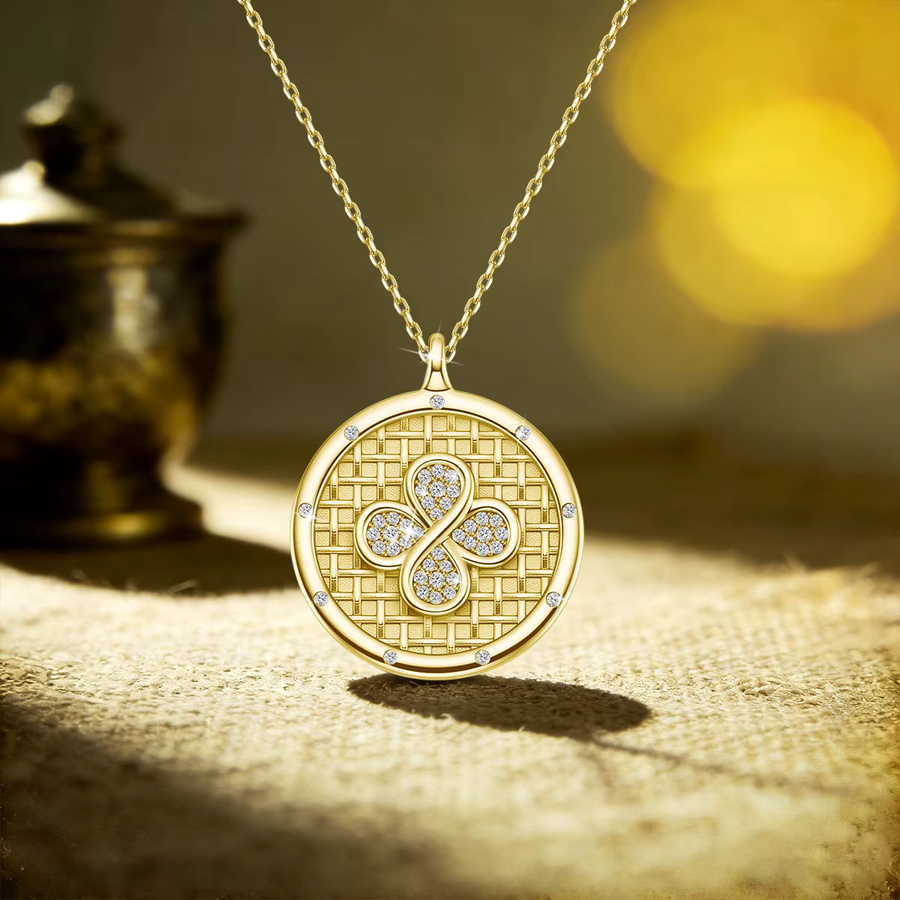 szjinao Halskette mit Moissanit-Anhänger, 14K Goldfilled, Damen - Bild 2