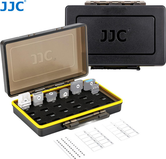 JJC 24-Slot Aufbewahrungsbox für Mini-USB-Flash-Laufwerke mit wasserdichtem Gehäuse und EVA-Schwamm sowie Etikettenaufklebern - Bild 1