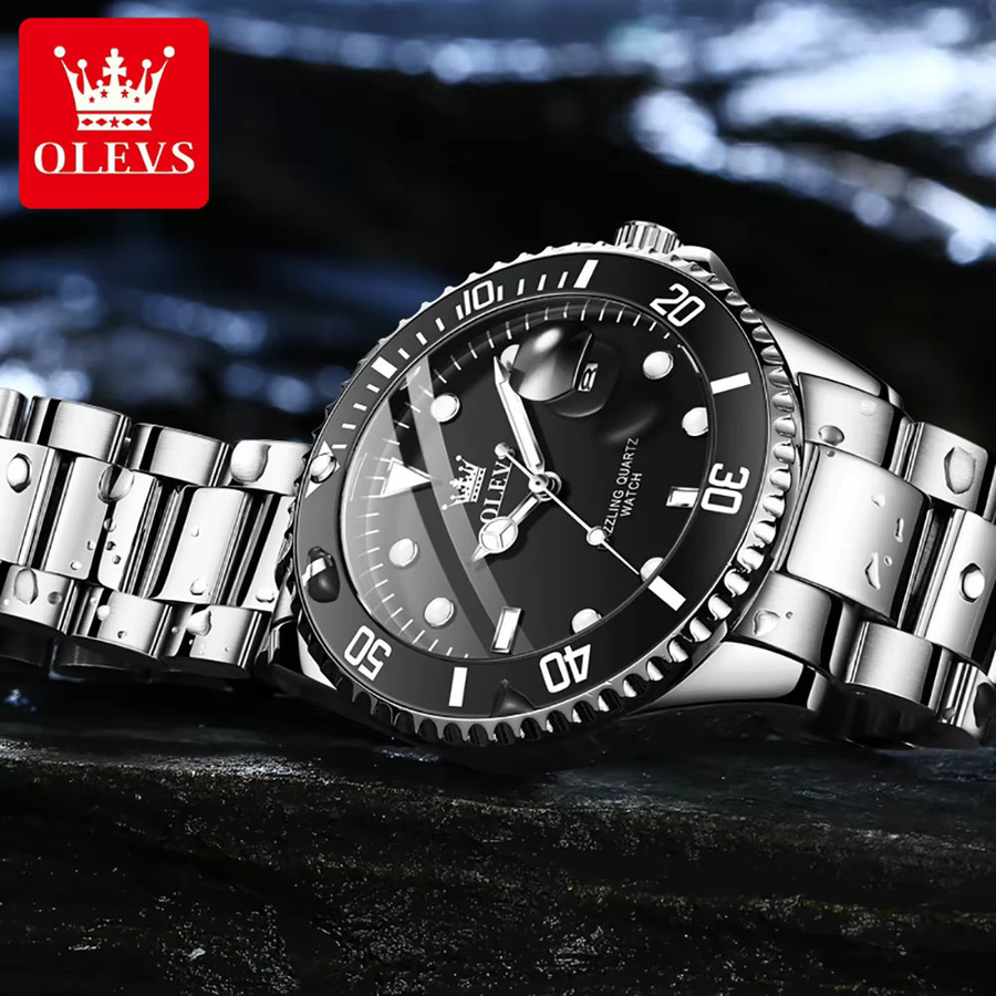 OLEVS Armbanduhr, Quarz, Edelstahl, Bicolor, Schwarz, Herren - Bild 4