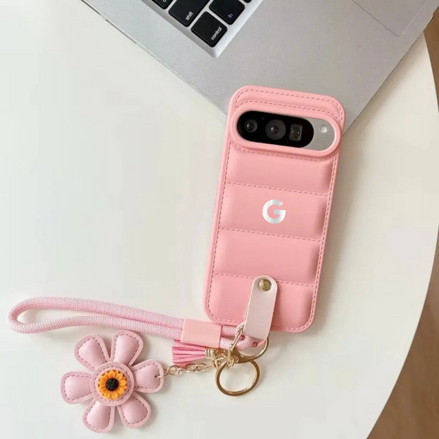 Sonnenblumen Handyhülle im Korea-Stil für Google Pixel 10 9 8 7 6 Pro XL A mit Lanyard und stoßfester Rückseite in Orange - Bild 1
