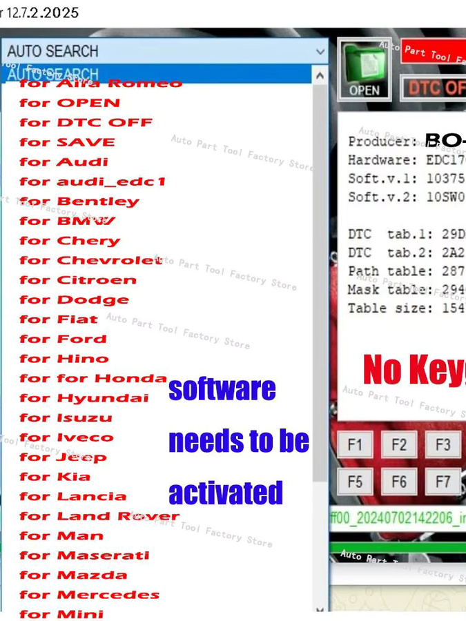 XDecoder 12.7 Vollaktivierte Lizenz zur Fehlercode-Entfernung für EDC16 und EDC17 zur DTC OFF Löschung - Bild 1