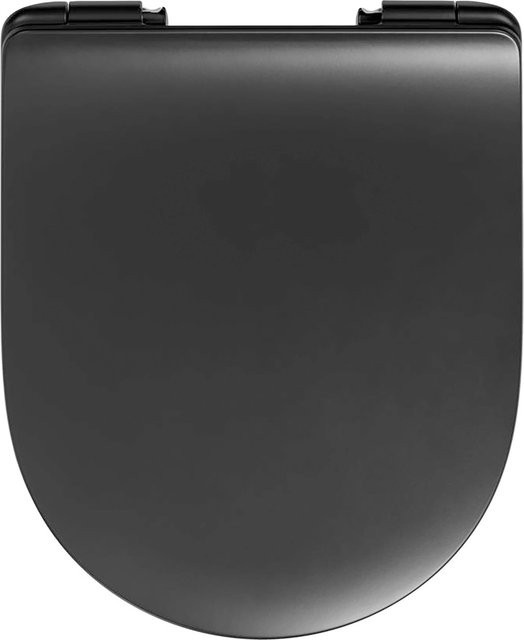 Cedo WC-Sitz Mix & Match D-Form aus Duroplast in Schwarz mit Soft-Close Absenkautomatik und Quick-Release Funktion, Breite: 43,6 cm, Tiefe: 36,8 cm, Höhe: 5,7 cm - Bild 1