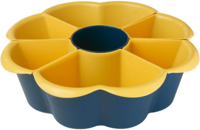 CosyHome Multifunktionale Obstschale und Abtropfkorb mit 360 Grad Drehung in See-Blau - Bild 1