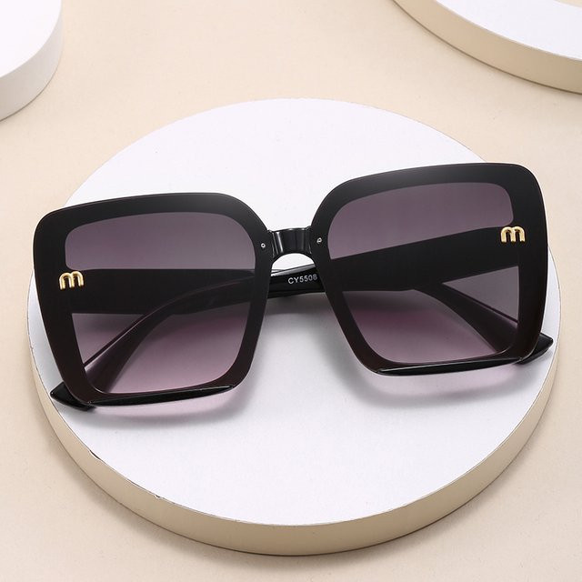 BYLEN Sonnenbrille, Rechteckig, Vollrand, Kunststoff, Schwarz, Unisex - Bild 1