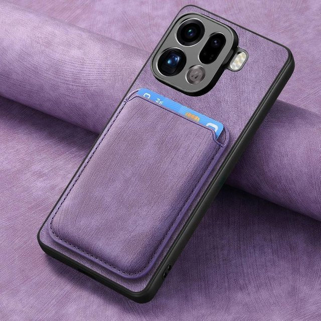 2-in-1 Ledertasche für OPPO Find X9 Pro und Find X9, magnetische Geldbörse und Kartenfach Hülle, Farbe: Purple - Bild 1