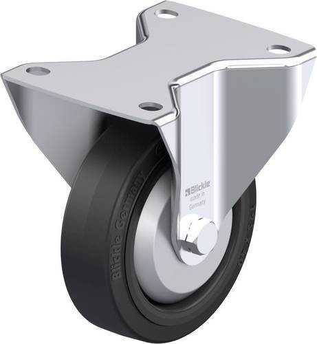 Blickle Stahlblech-Bockrolle 851416 BK-POEV 125XR-3-FA in Schwarz-Grau mit 125 mm Rad-Durchmesser und 250 kg Tragfähigkeit - Bild 1