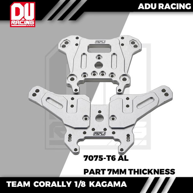 Adu Racing Stoßdämpfer Halterung vorne und hinten, Zubehör, Metall, Grau - Bild 1