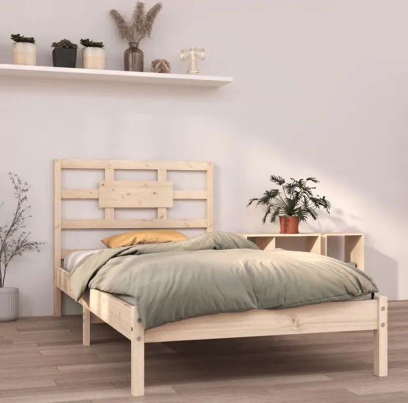 Massivholzbett aus Kiefer von vidaxl in Braun, B/L: 90 x 200 cm - Bild 1