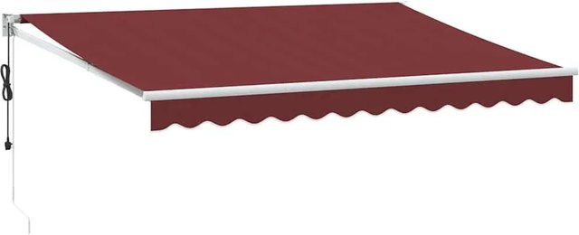vidaXL Automatische Markise aus Polyester und pulverbeschichtetem Aluminium in Burgunderrot, Breite: 350 cm, Ausladung: 250 cm - Bild 1