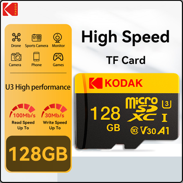 Kodak MicroSD-Speicherkarte 128 GB für Fujifilm Instax Mini Evo zur Speicherung von 4K-Videos und Fotos - Bild 1