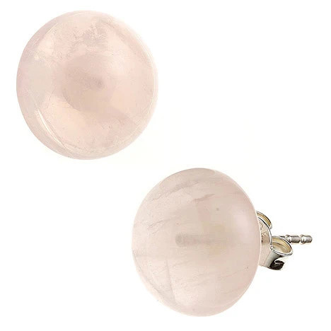 Colfem Ohrstecker 925 Silber, Rosenquarze, Unisex - Bild 1