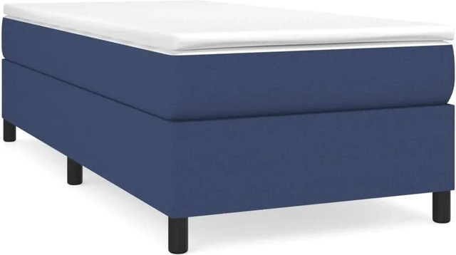 vidaXL Boxspringbett Blau Stoff B/T/H: 90 x 200 x 35 cm - Bild 1