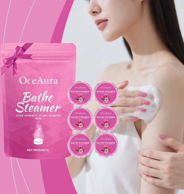 OceAura Dusch-Dampftabletten Rosen, pflegend, feuchtigkeitsspendend - Bild 1
