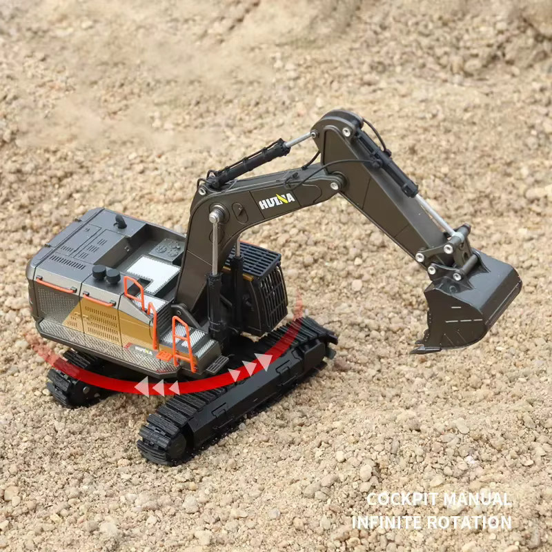 Huina 1721 Bagger, Modell, 1:50, Metall, Gelb - Bild 4