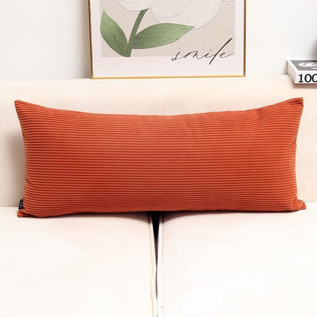HomeHarmony Cord-Lendenkissen in Orange mit abnehmbarem und waschbarem Bezug, B/H: 70 x 35 cm - Bild 1