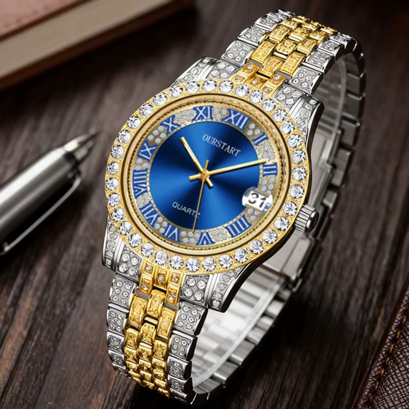 Armbanduhr Quarz, Edelstahl, Blau, Herren, Vintage - Bild 2