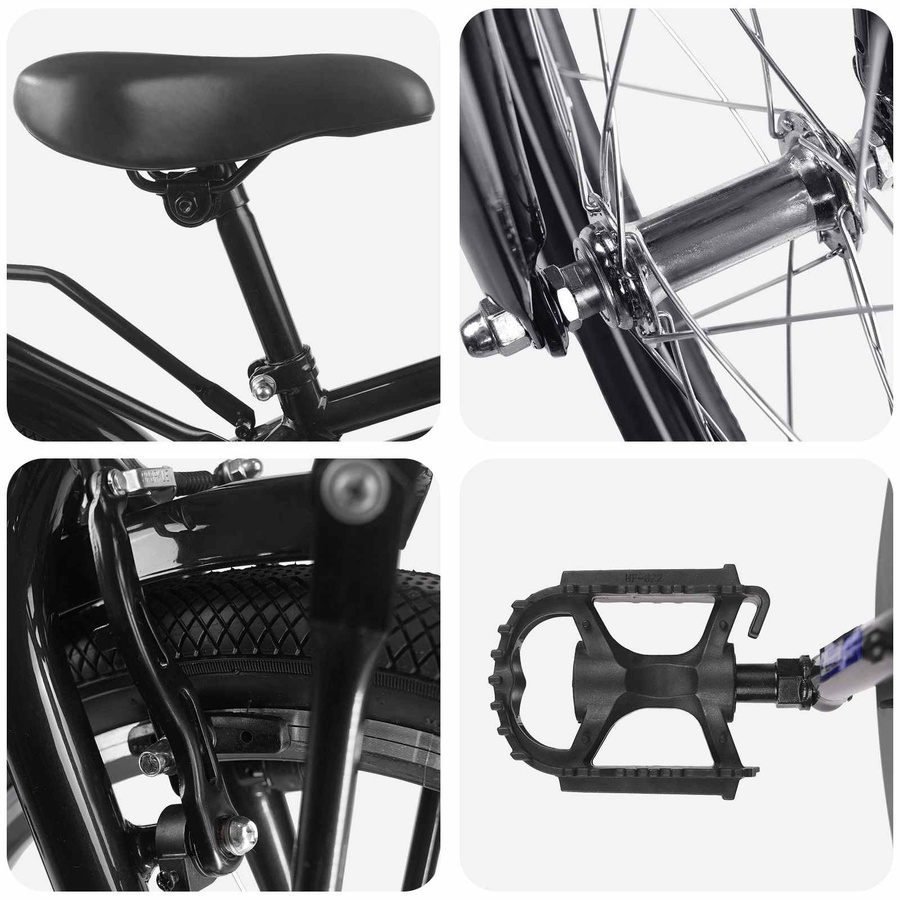 vidaXL Kinderfahrrad 20 Zoll Schwarz für 6-11 Jahre - Bild 4