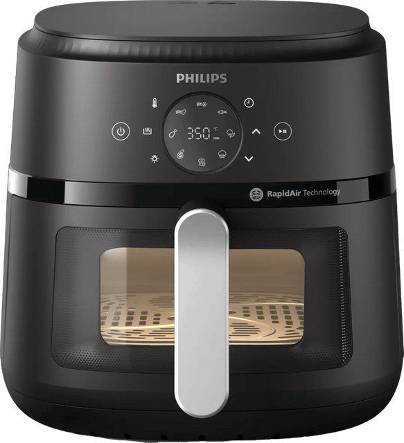 Philips Airfryer Heißluftfritteuse NA221/00 in Schwarz und Silber mit 1500 Watt - Bild 1