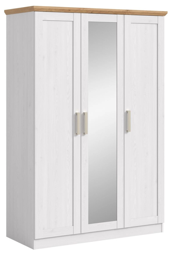 Kleiderschrank Mirano Landhausstil in Weiß Lärche B/H: 124 x 185 cm - Bild 3