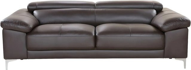 Vente-unique Sofa Solange in Schokoladenbraun ohne Schlafmöglichkeit mit Breite: 210 cm - Bild 1