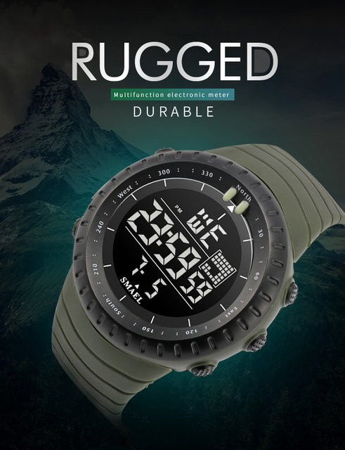 SMAEL Digitaluhr Chronograph, Schwarz, Kunststoff, Silikon, Herren - Bild 1