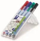 Staedtler Lumocolor correctable 305 Folienstifte im 4er Pack, sortierte Farben, Linienbreite M, trocken abwischbar - Bild 2