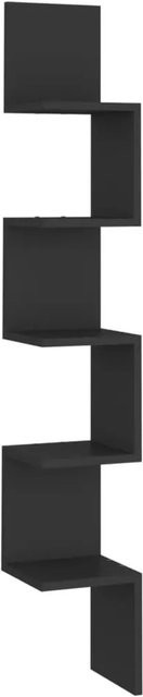 vidaXL Wand-Eckregal Schwarz aus Holzwerkstoff B/T/H: 20 x 20 x 127,5 cm - Bild 1