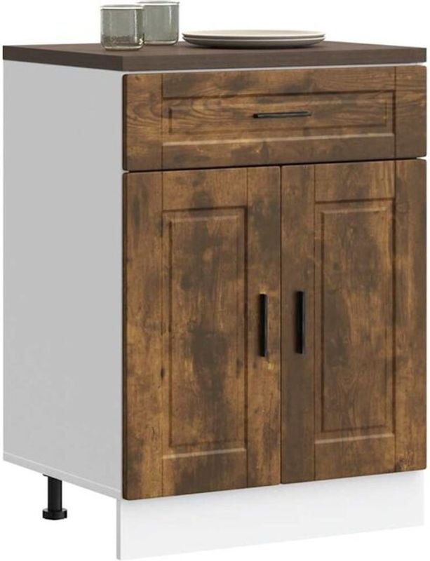 Küchenunterschrank Porto von vidaxl in Räuchereiche aus Holzwerkstoff in Braun und Grau im rustikalen Design - Bild 1