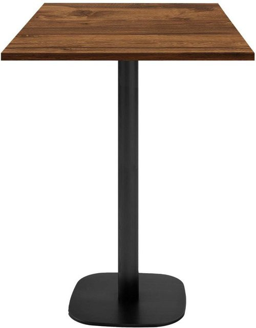 RestooTab Stehtisch Round quadratisch in Eiche und Wenge mit schwarzem Gestell, B/T/H: 60 x 60 x 113 cm - Bild 1