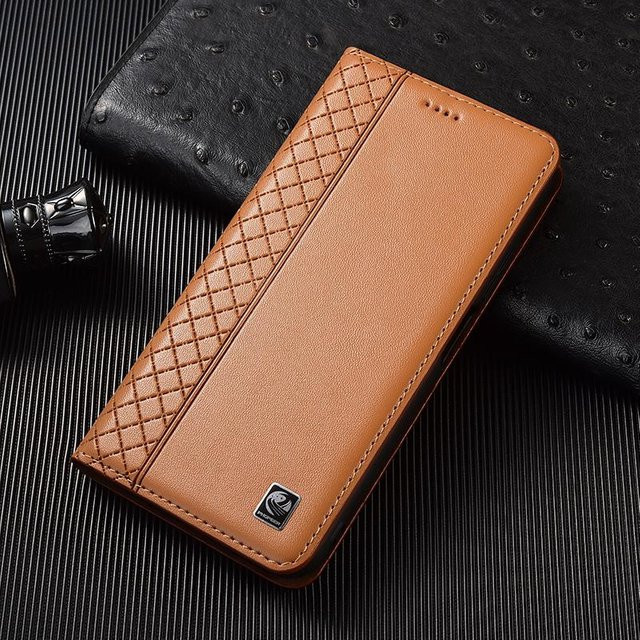Echte Napa-Leder Klapphülle für Motorola Moto Edge Serie in Braun - Bild 1