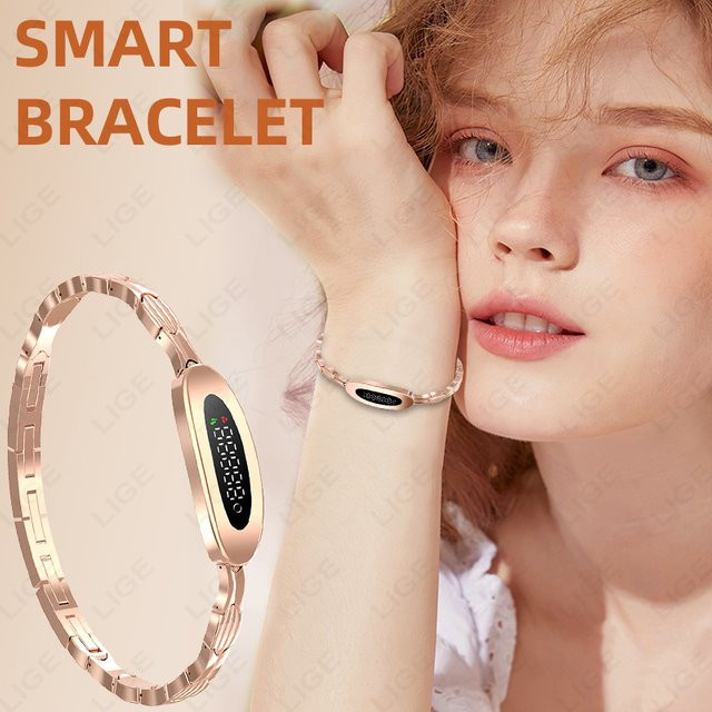 LIGE Smartwatch für Damen in Gold mit Fitness-Tracker und Anruf- sowie Nachrichtenerinnerung - Bild 1