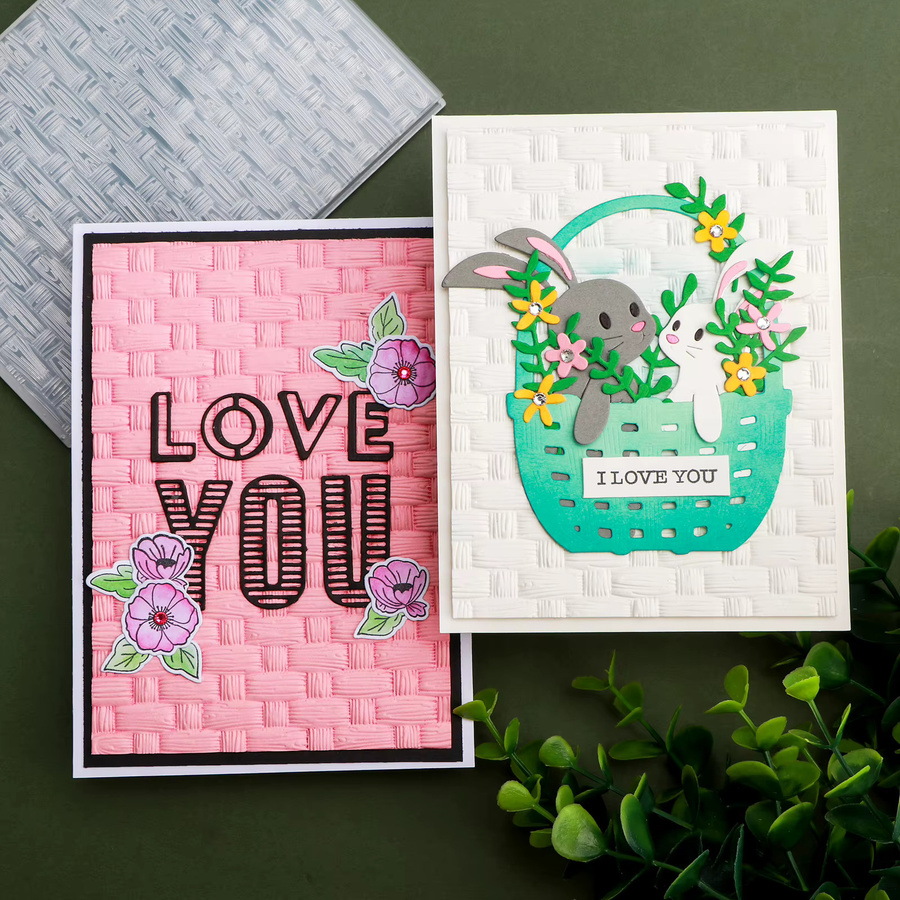 Rosa 3D-Prägeordner aus Kunststoff für Kartenherstellung und Scrapbooking - Bild 3