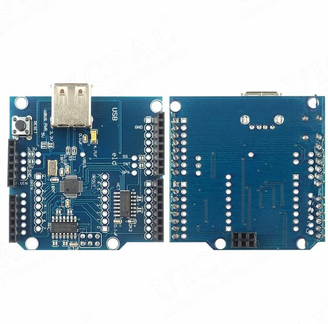 USB Host Shield 2.0 Erweiterungsmodul für Google ADK und Arduino, Max3421 USB Debugging Development Board, Blau - Bild 1
