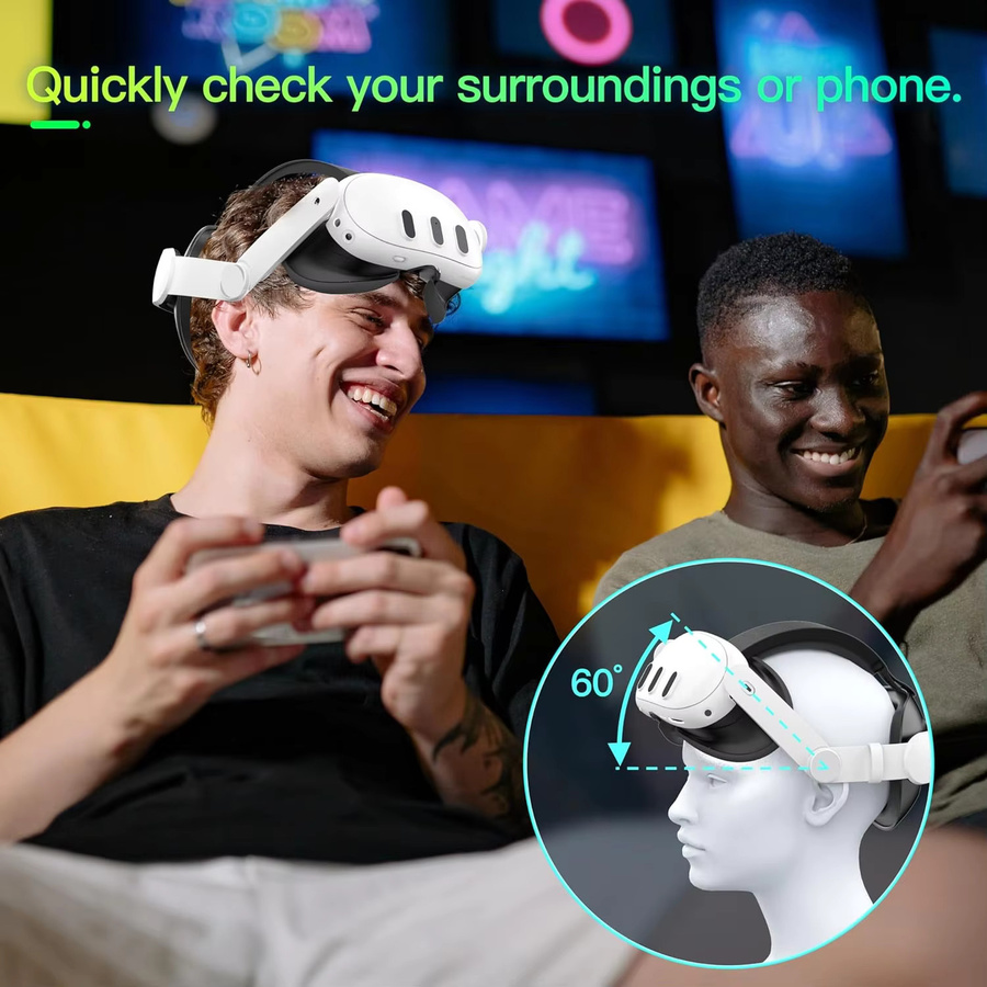 SZKOSTON Verstellbarer Kopfgurt für Meta Quest 3S VR-Headset, Ersatz-Elite-Gurt in Weiß für verbesserten Komfort als Meta Quest 3 Zubehör - Bild 5