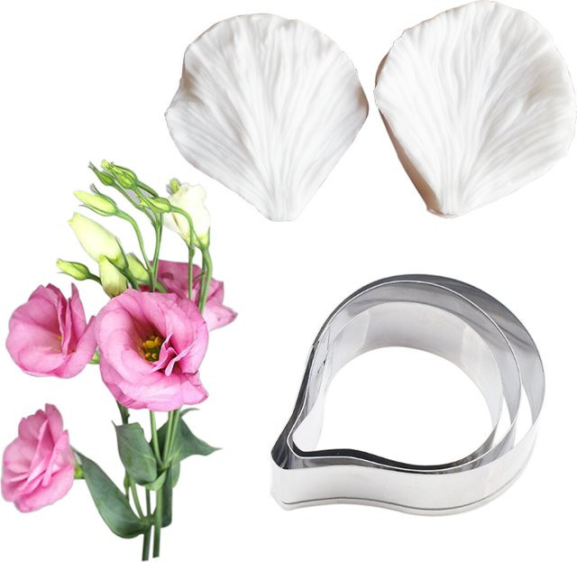 Byjunyeor Silikonform Eustoma Blumen für DIY Fondant und Gumpaste, Backutensilien Schneider CS400 - Bild 1