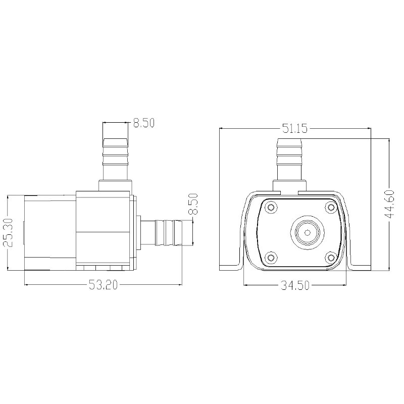 Bürstenlose Mikro-Tauchpumpe DC 12V 4,8W für Aquarium und Hydroponik in Schwarz, 3M Förderhöhe - Bild 4
