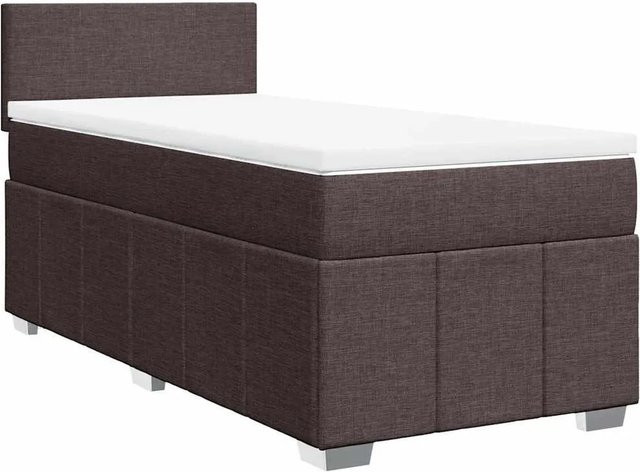vidaXL Boxspringbett mit Matratze Dunkelbraun B/T: 90 x 200 cm - Bild 1