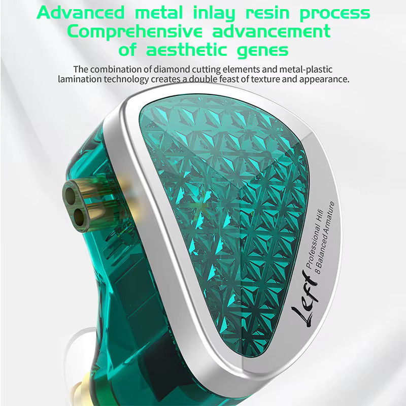 KZ AS16 Pro In-Ear Kopfhörer mit 16BA Balanced Armature HIFI Bass Monitor in Türkis - Bild 3