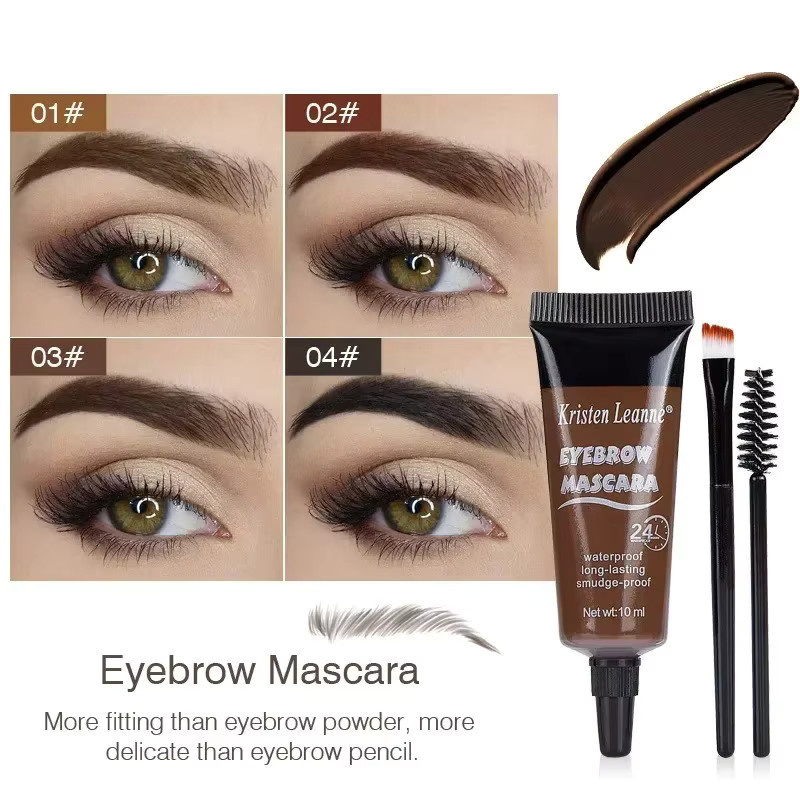 Augenbrauen-Mascara Set, braun, 4 Farben - Bild 2