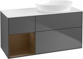 V&B Finion Waschtischunterschrank mit Wandbeleuchtung, Farbe: Weiß und Anthrazit, Breite: 120 cm, Tiefe: 50,1 cm, Höhe: 50,1 cm - Bild 1