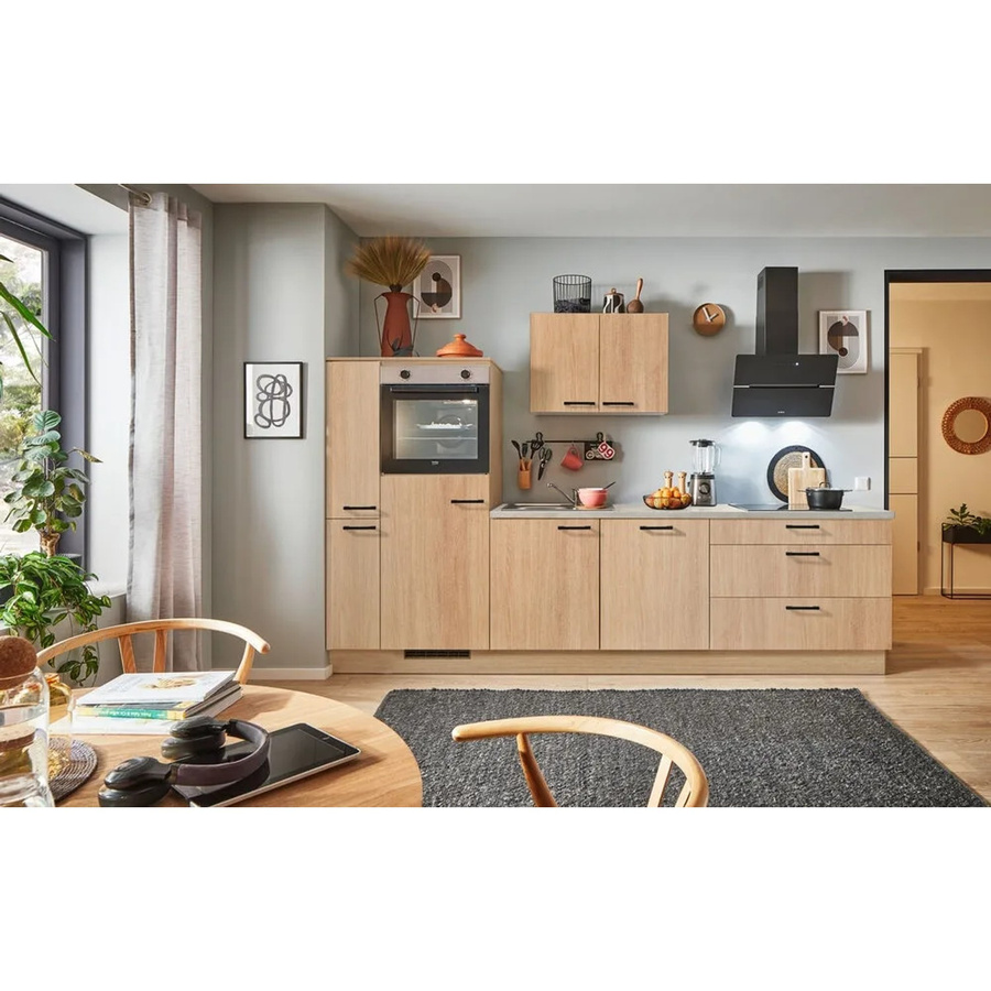 pino Küchenzeile Eiche Aviva in Braun mit 1 Seitenschrank und 1 Geräteplatz, Breite: 280 cm - Bild 2