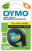 Dymo LetraTag Original Schriftbandkassette aus Kunststoff, Breite: 12 mm, Farbe: Schwarz auf Gelb - Bild 1