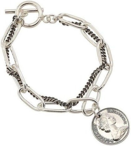Armband 925 Silber, Runde Münze, Unisex - Bild 1