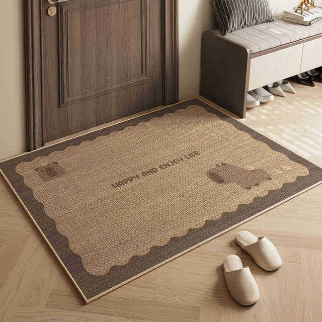 Rutschfeste Eingangsmatte Yiran Furniture im Wabi-Sabi Design, Beige, B/T: 140 x 100 cm - Bild 1
